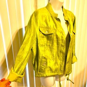 LINEAR green shimmer light weight jacket